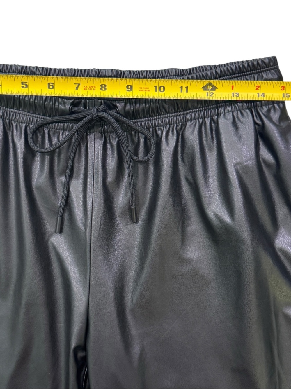 NEW! Theory Faux Leather Vegan Leather Tapered Pants with Slit Hem Black Size 2 - Picture 9 of 10